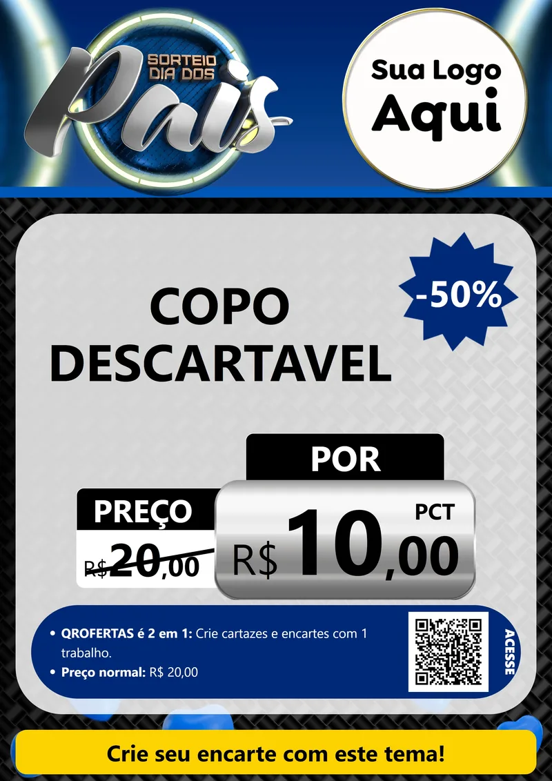 Modelo de Cartaz para Cartaz A4 Vertical com o tema Sorteio Dia Dos Pais para Embalagens