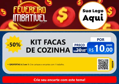 Modelo de Cartaz para Cartaz A4 Horizontal com o tema Fevereiro Imbatível para Utilidades Domésticas