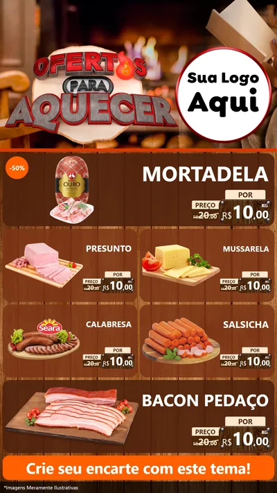 Modelo de TV para TV Vertical com o tema Ofertas Para Aquecer para Frios e Laticínios