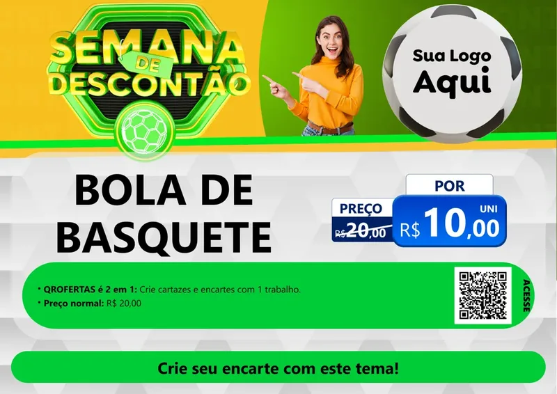 Modelo de Cartaz para Cartaz A4 Horizontal com o tema Semana de Descontão - Copa para Artigos Esportivos