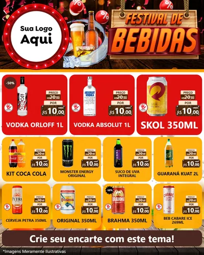 Modelo de Rede Social para Feed Instagram com o tema Festival de Bebidas para Distribuidora de bebidas