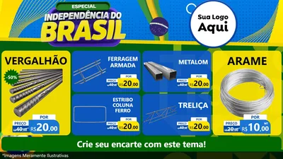 Modelo de TV para TV Horizontal com o tema Especial Independência do Brasil para Ferragens