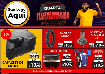 Modelo de Encarte para Encarte A4 Horizontal com o tema Quarta Turbinada para Moto peças