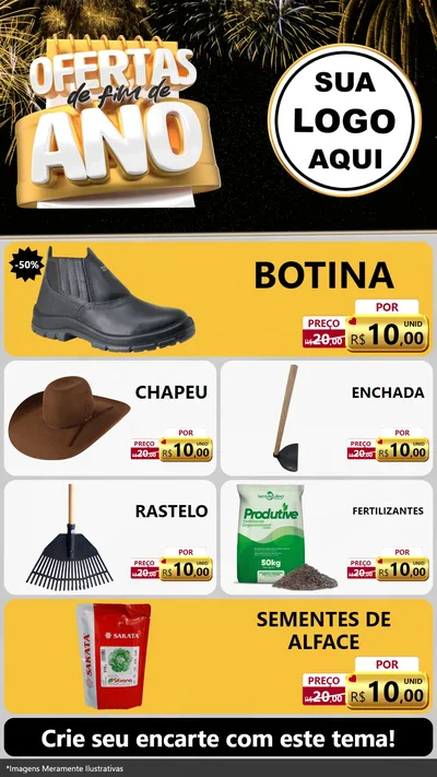 Modelo de TV para TV Vertical com o tema Ofertas de Fim de Ano para Agropecuária