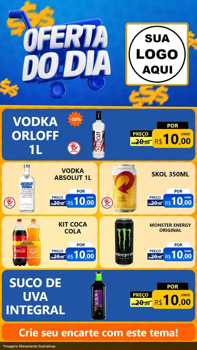 Modelo de TV para TV Vertical com o tema Oferta do Dia para Distribuidora de bebidas