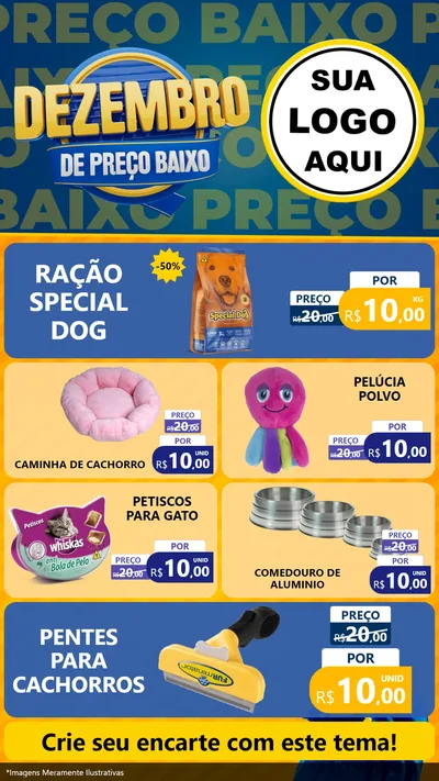 Modelo de TV para TV Vertical com o tema Dezembro de Preço Baixo para Pet Shop