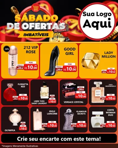 Modelo de Rede Social para Feed Instagram com o tema Sábado de Ofertas Imbatíveis para Perfumes