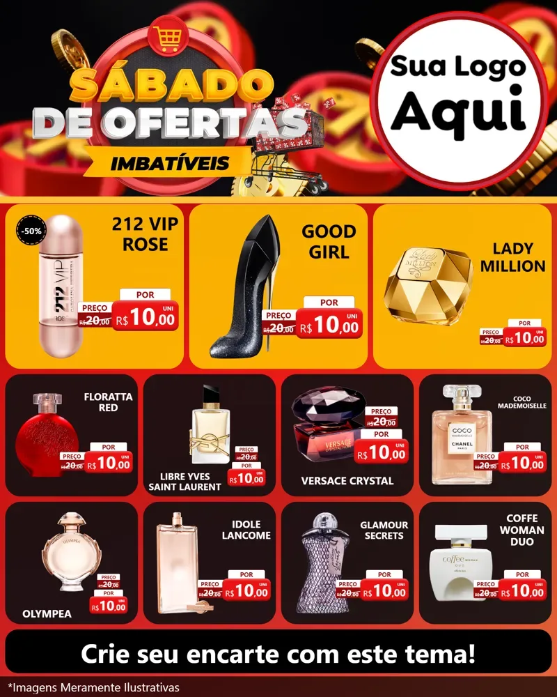 Modelo de Rede Social para Feed Instagram com o tema Sábado de Ofertas Imbatíveis para Perfumes