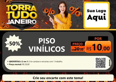 Modelo de Cartaz para Cartaz A4 Horizontal com o tema Torra Tudo Janeiro para Material para Construção