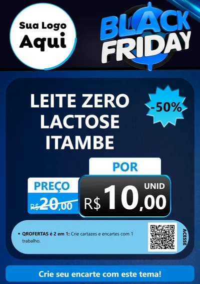 Modelo de Cartaz para Cartaz A4 Vertical com o tema Black Friday para Frios e Laticínios