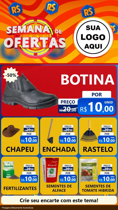 Modelo de Rede Social para Stories com o tema Semana de Ofertas para Agropecuária