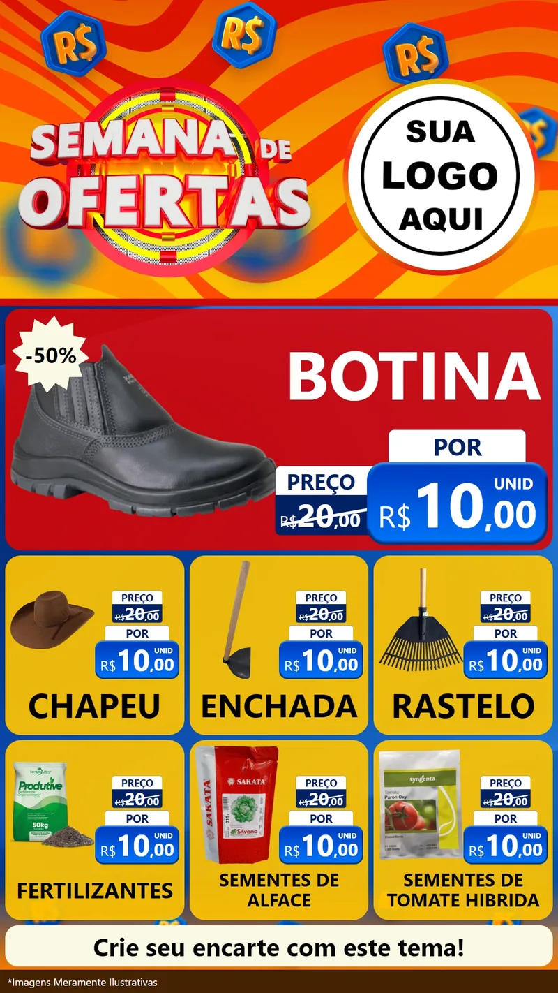 Modelo de Rede Social para Stories com o tema Semana de Ofertas para Agropecuária