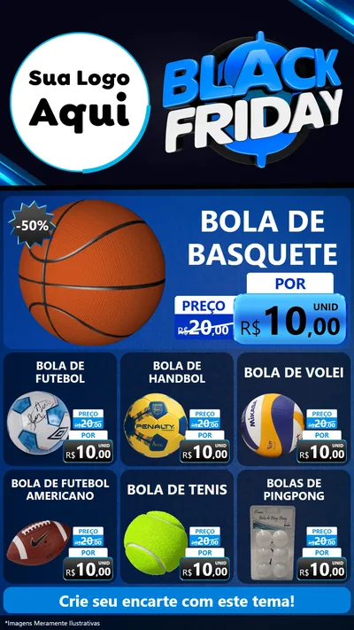 Modelo de Rede Social para Stories com o tema Black Friday para Artigos Esportivos