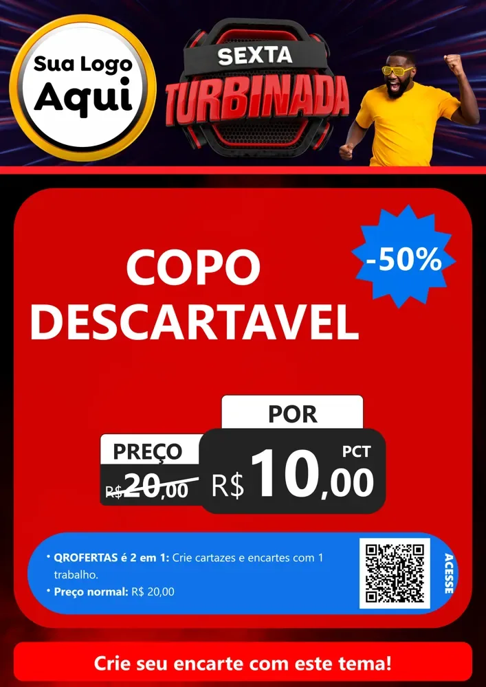 Modelo de Cartaz para Cartaz A4 Vertical com o tema Sexta Turbinada para Embalagens
