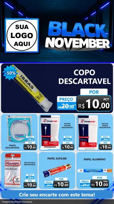 Modelo de Rede Social para Stories com o tema Black November para Embalagens