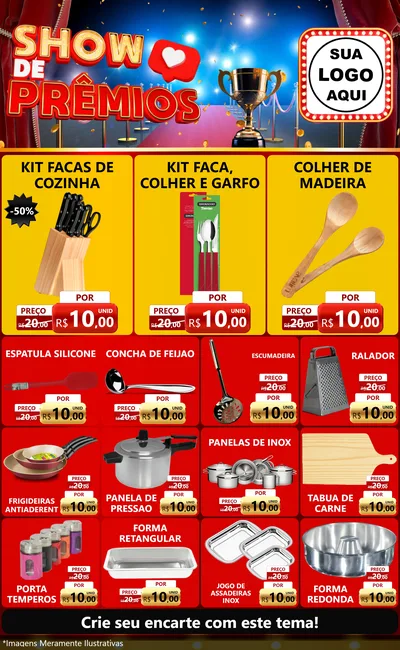 Modelo de Encarte para Encarte Grande com o tema Show de Prêmios para Utilidades Domésticas