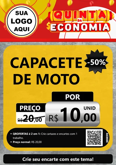 Modelo de Cartaz para Cartaz A4 Vertical com o tema Quinta da Economia para Moto peças