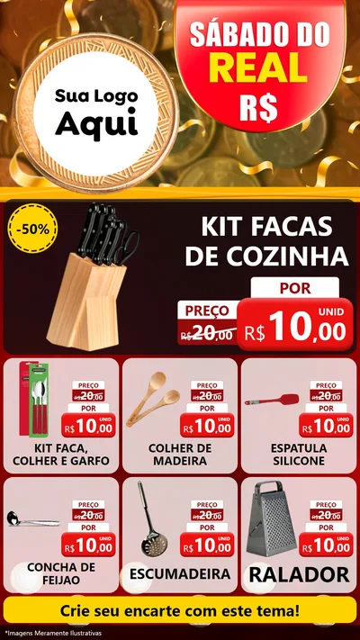 Modelo de Rede Social para Stories com o tema Sábado do Real para Utilidades Domésticas