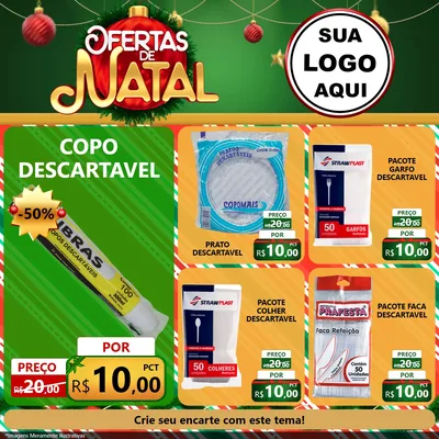 Modelo de Rede Social para Feed Facebook com o tema Ofertas de Natal para Embalagens