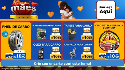 Modelo de TV para TV Horizontal com o tema Mês das Mães para Auto peças
