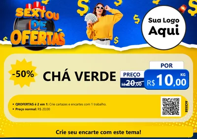 Modelo de Cartaz para Cartaz A4 Horizontal com o tema Sextou de Ofertas para Produtos Naturais