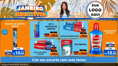 Modelo de TV para TV Horizontal com o tema Janeiro Imbatível para Higiene Pessoal
