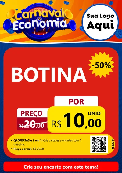 Modelo de Cartaz para Cartaz A4 Vertical com o tema Carnaval da Economia para Agropecuária