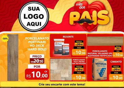 Modelo de Encarte para Encarte A4 Horizontal com o tema Mês Dos Pais para Pisos e revestimentos