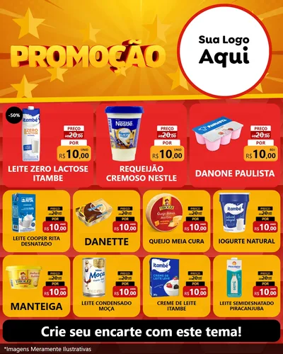 Modelo de Rede Social para Feed Instagram com o tema Promoção para Frios e Laticínios