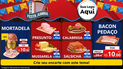 Modelo de TV para TV Horizontal com o tema Festa Junina para Frios e Laticínios