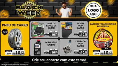 Modelo de TV para TV Horizontal com o tema Black Week para Auto peças