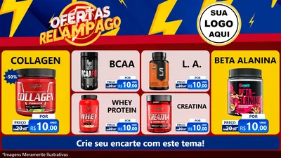 Modelo de TV para TV Horizontal com o tema Ofertas Relâmpago para Suplementos alimentares