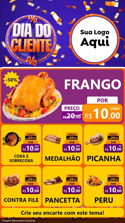 Modelo de Rede Social para Stories com o tema Dia do Cliente para Assados