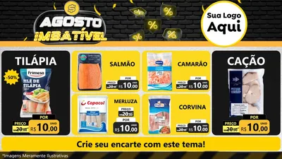 Modelo de TV para TV Horizontal com o tema Agosto Imbatível para Peixaria