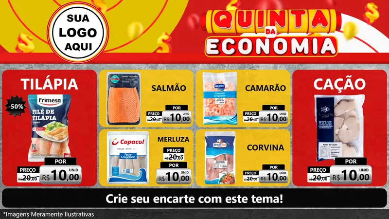 Modelo de TV para TV Horizontal com o tema Quinta da Economia para Peixaria