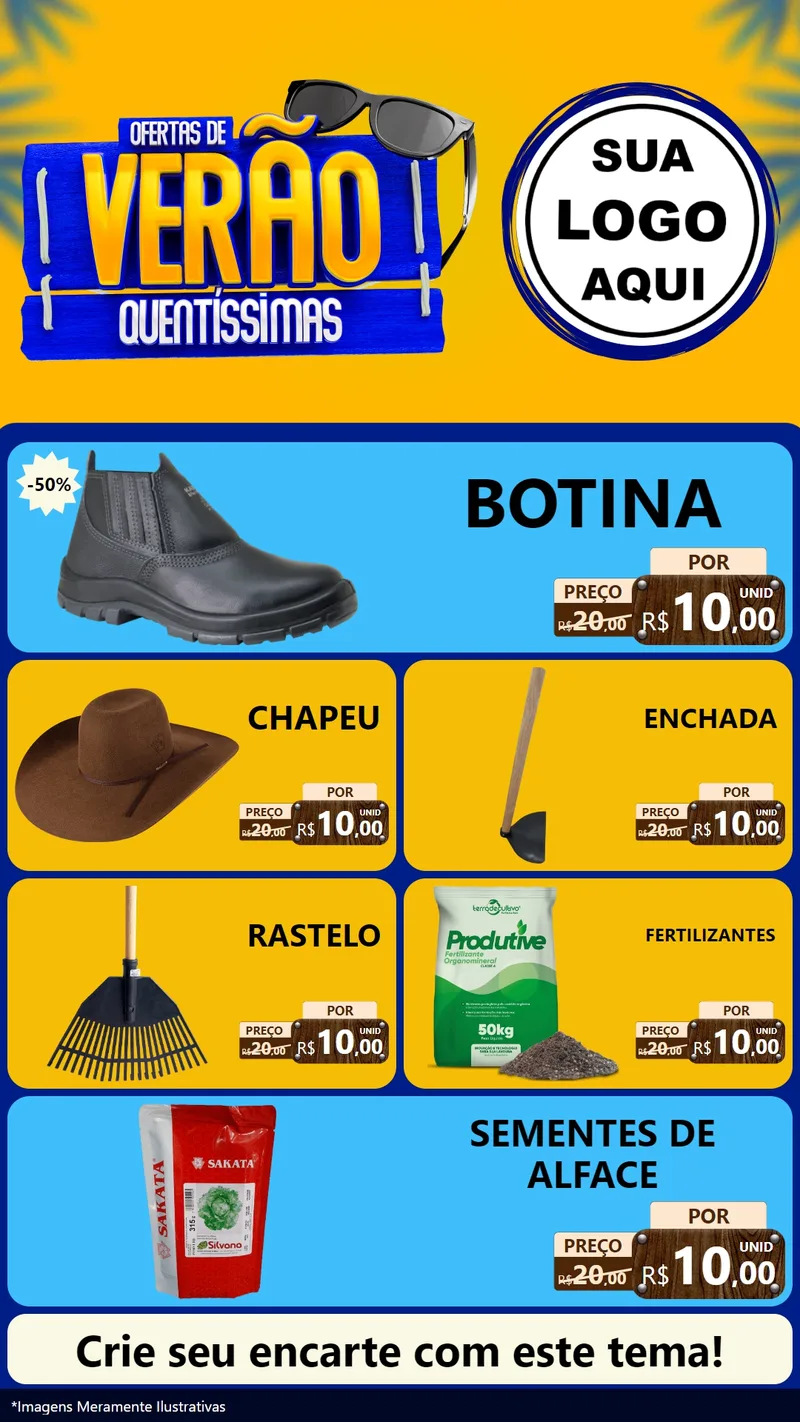 Modelo de TV para TV Vertical com o tema Ofertas de Verão Quentíssimas para Agropecuária