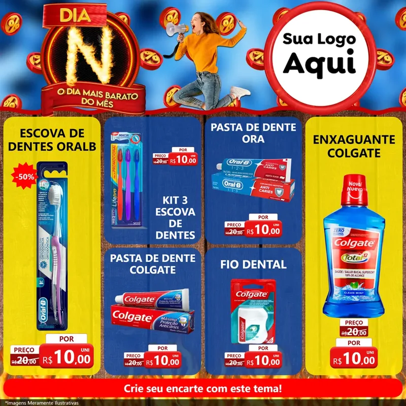 Modelo de Rede Social para Feed Facebook com o tema Dia N - O Dia Mais Barato Do Mês para Higiene Pessoal