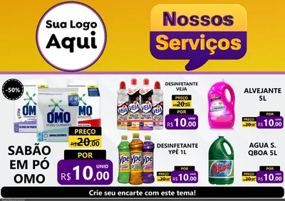 Modelo de Encarte para Encarte A4 Horizontal com o tema Nossos Serviços para Produtos de Limpeza