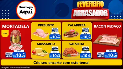 Modelo de TV para TV Horizontal com o tema Fevereiro Arrasador para Frios e Laticínios