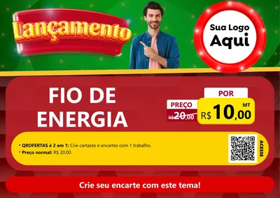 Modelo de Cartaz para Cartaz A4 Horizontal com o tema Lançamento para Materiais Elétricos