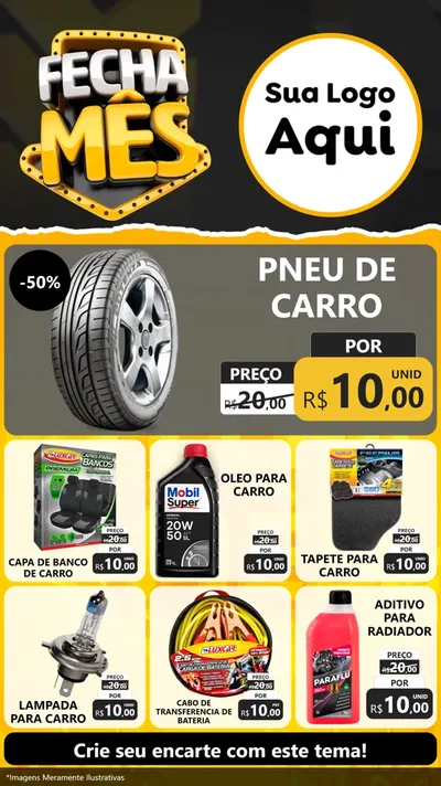 Modelo de Rede Social para Stories com o tema Fecha Mês para Auto peças