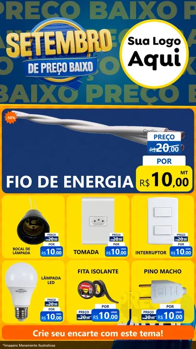 Modelo de Rede Social para Stories com o tema Setembro De Preço Baixo para Materiais Elétricos