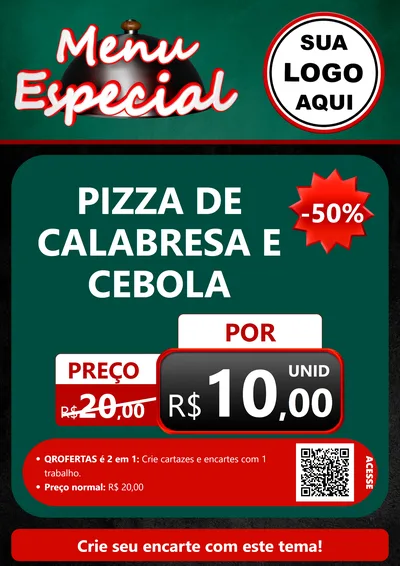 Modelo de Cartaz para Cartaz A4 Vertical com o tema Menu Especial para Pizzaria
