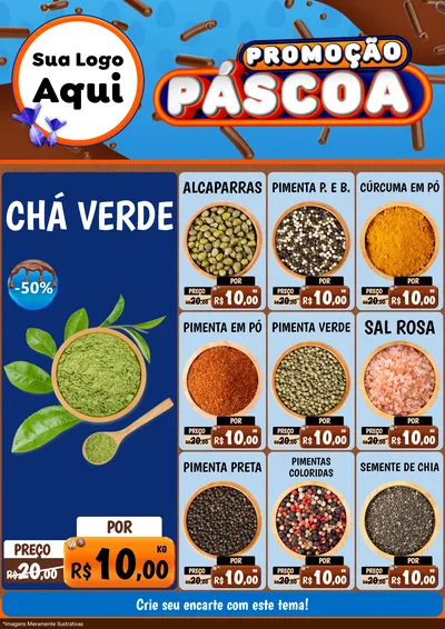 Modelo de Encarte para Encarte A4 Vertical com o tema Promoção Páscoa para Produtos Naturais