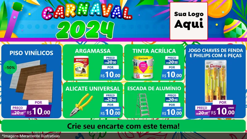 Modelo de TV para TV Horizontal com o tema Carnaval 2027 para Material para Construção