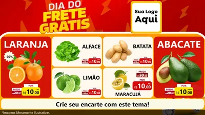 Modelo de TV para TV Horizontal com o tema Dia do Frete Grátis para Hortifrúti