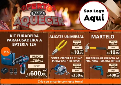 Modelo de Encarte para Encarte A4 Horizontal com o tema Ofertas Para Aquecer para Maquinas e Ferramentas