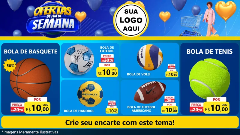 Modelo de TV para TV Horizontal com o tema Ofertas de Fim de Semana para Artigos Esportivos