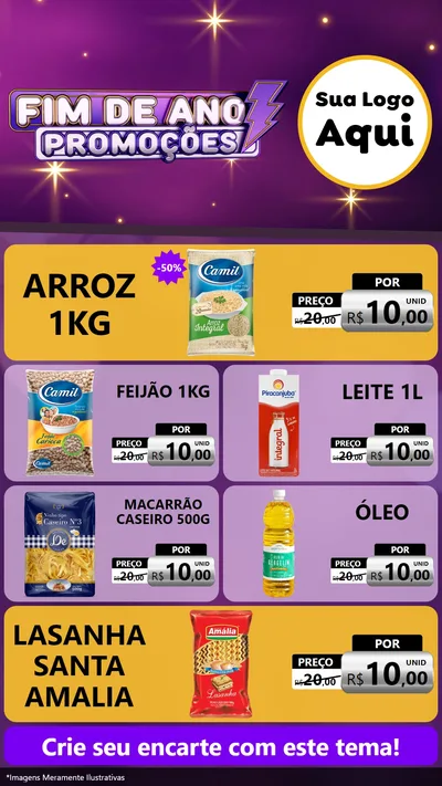 Modelo de TV para TV Vertical com o tema Fim de Ano Promoções para Supermercado