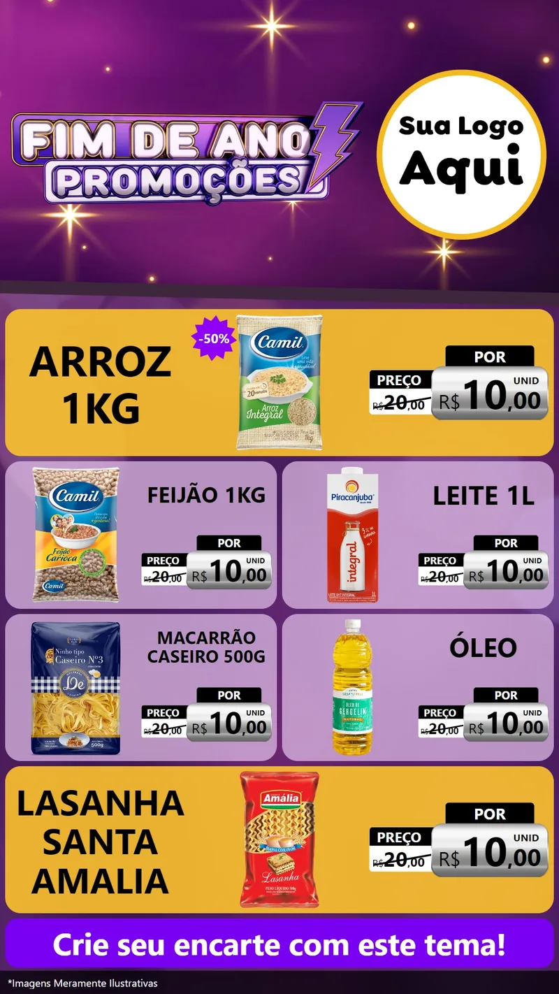 Modelo de TV para TV Vertical com o tema Fim de Ano Promoções para Supermercado